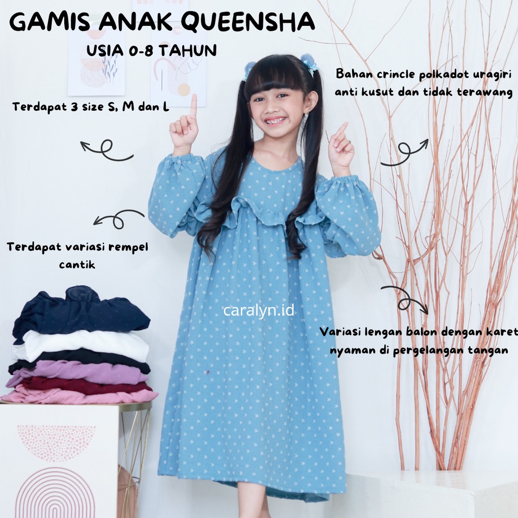 GAMIS ANAK QUEENSHA GAMIS CRINCLE DAILY ANAK PEREMPUAN