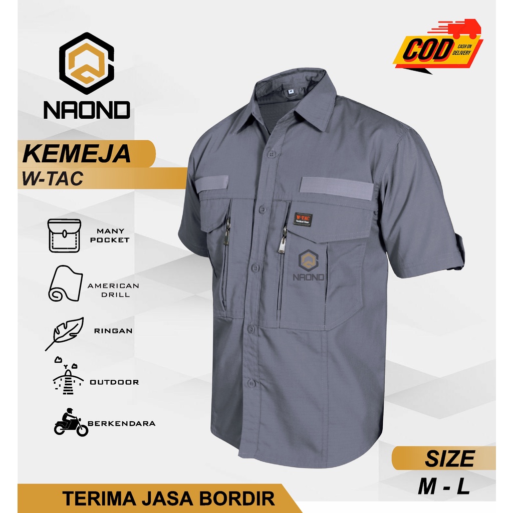 Kemeja Tactical W tac Original Lengan Pendek Kemeja W-tac Kemeja Taktical Kemeja Outdoor Kemeja PDL PDH Lapangan Kemeja Tactical Pria Kemeja Putih Tactical Kemeja Kerja Kemeja Kantor Bordir BUMN