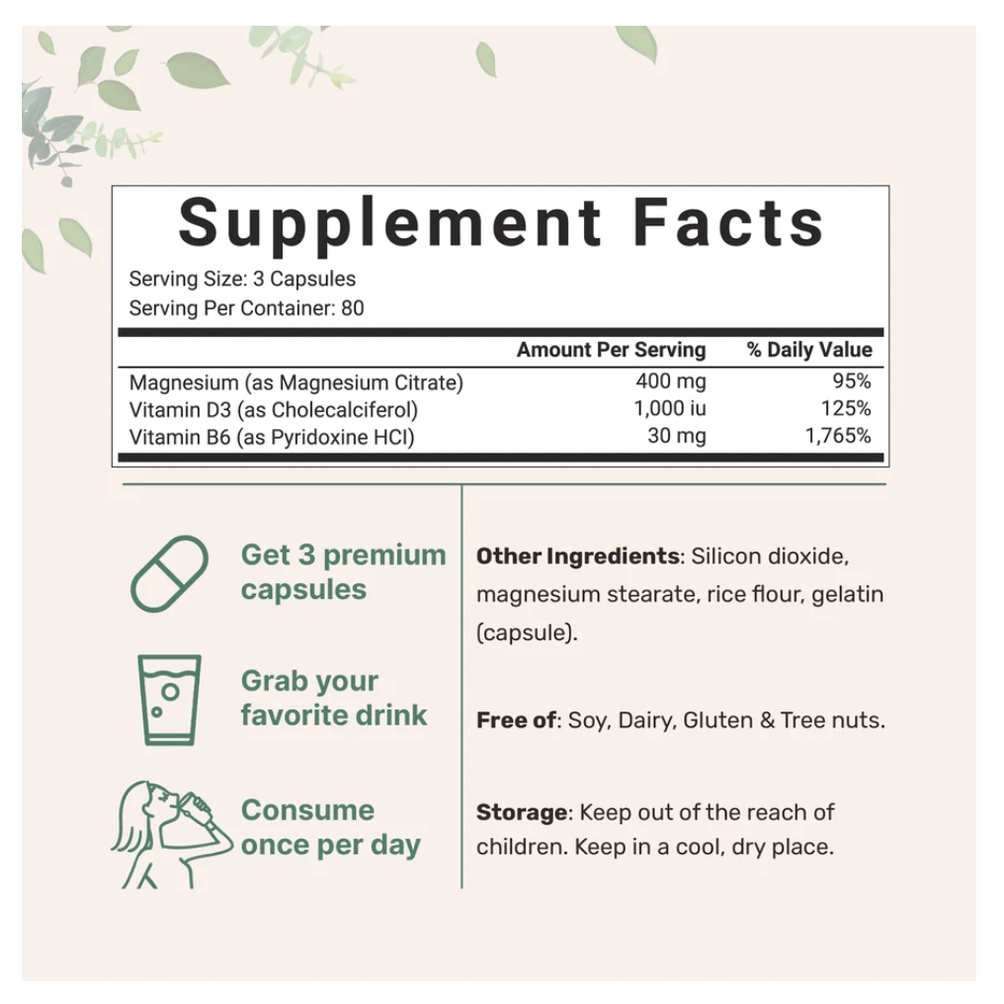 Micro Ingredients Microingredients Magnesium Glycinate 400mg &amp; Citrate 400mg