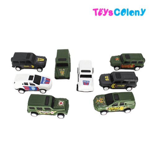 Mobil Mini SUV Militer/Tentara/Polisi Mainan Isi 8 Pcs - Random