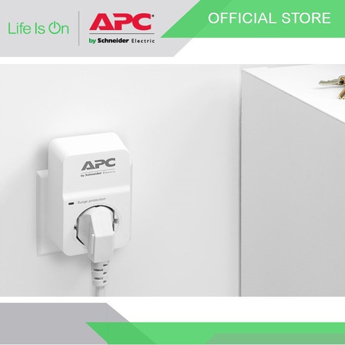 colokan listrik steker anti petir 1 port Surge Protector Arrester APC-PM1W-GR agransi resim 1tahun