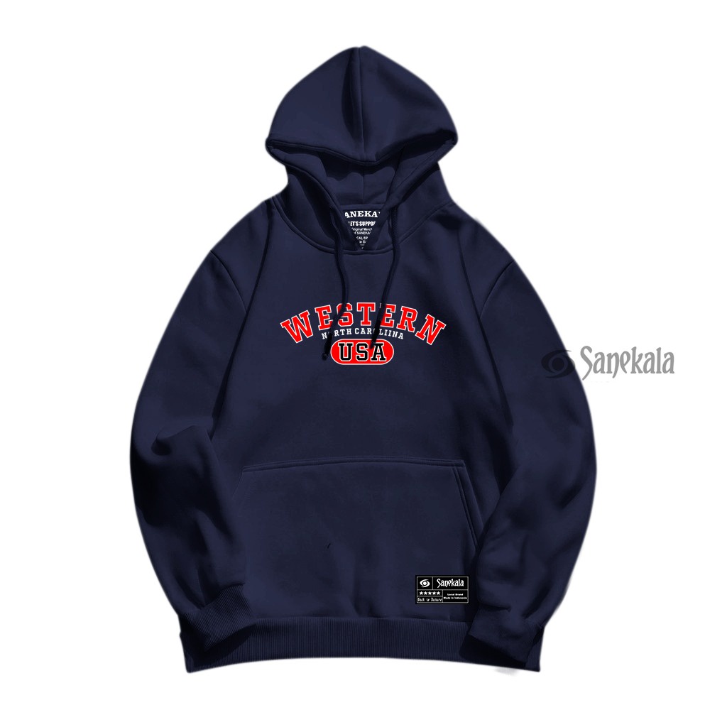 SNKL Sweater Hoodie jumper WESTEREN Pria Wanita Unisex Bahan Tebal Halus Dan Lembut size M - xxl Oversize