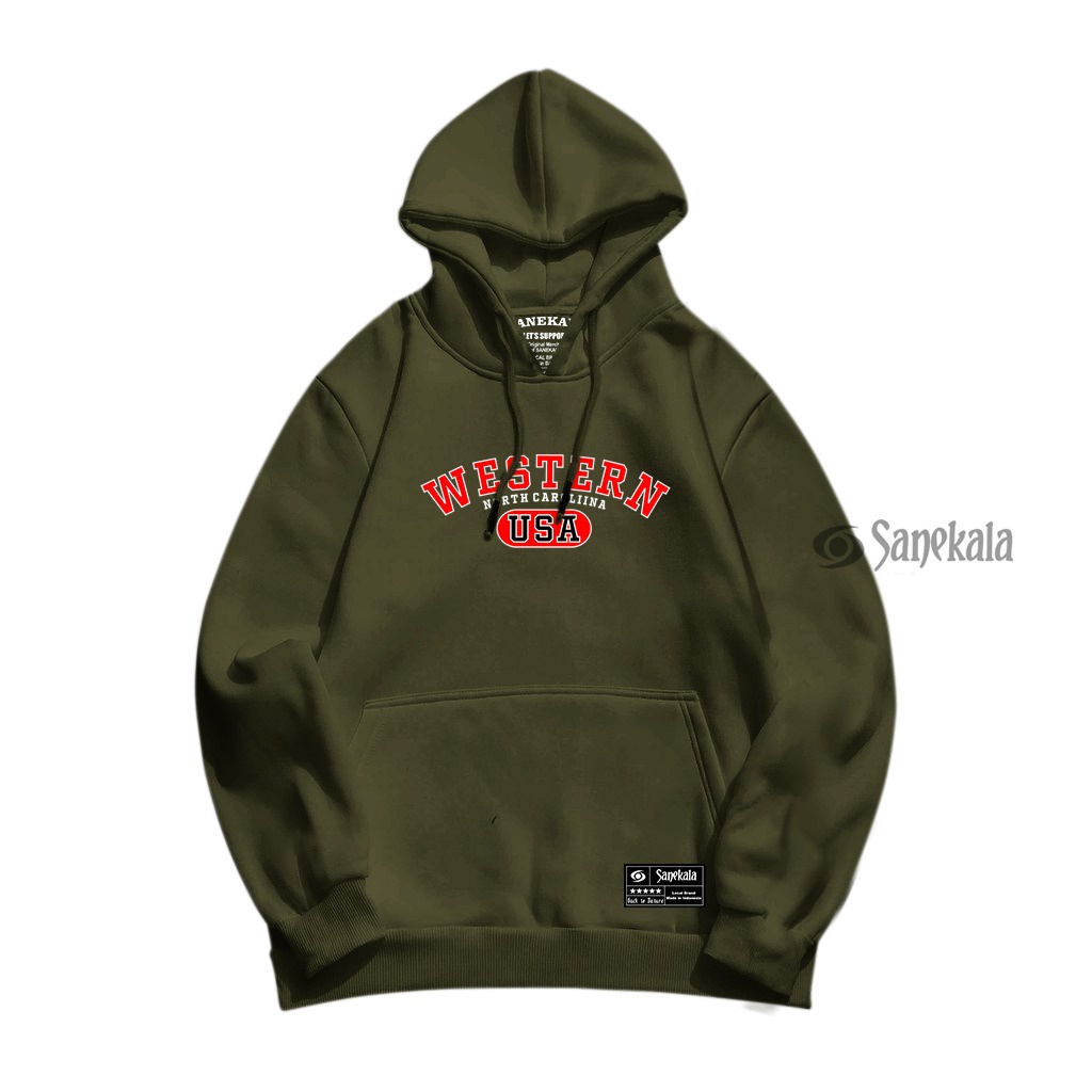SNKL Sweater Hoodie jumper WESTEREN Pria Wanita Unisex Bahan Tebal Halus Dan Lembut size M - xxl Oversize