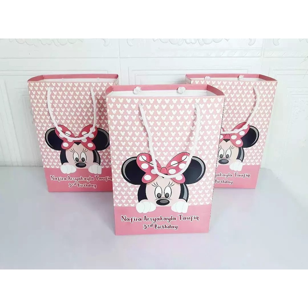 paperbag minnie mouse / goodie bag minnie mouse / paperbag custom minnie mouse