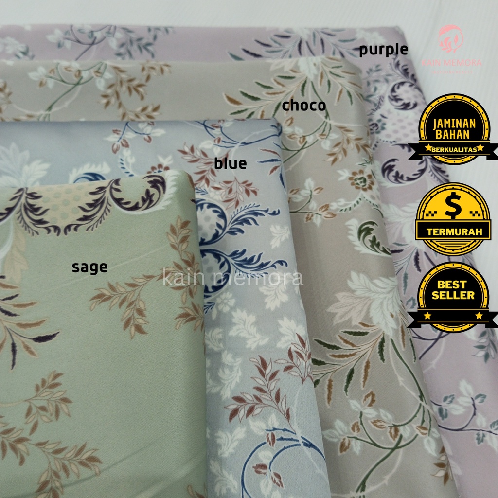 Kain Memoradior Silk Motif Batik  Mengkilap Premium Vol 5 Berbagai Warna Bahan Lembut dan Jatuh Lebar 150 cm Best Price