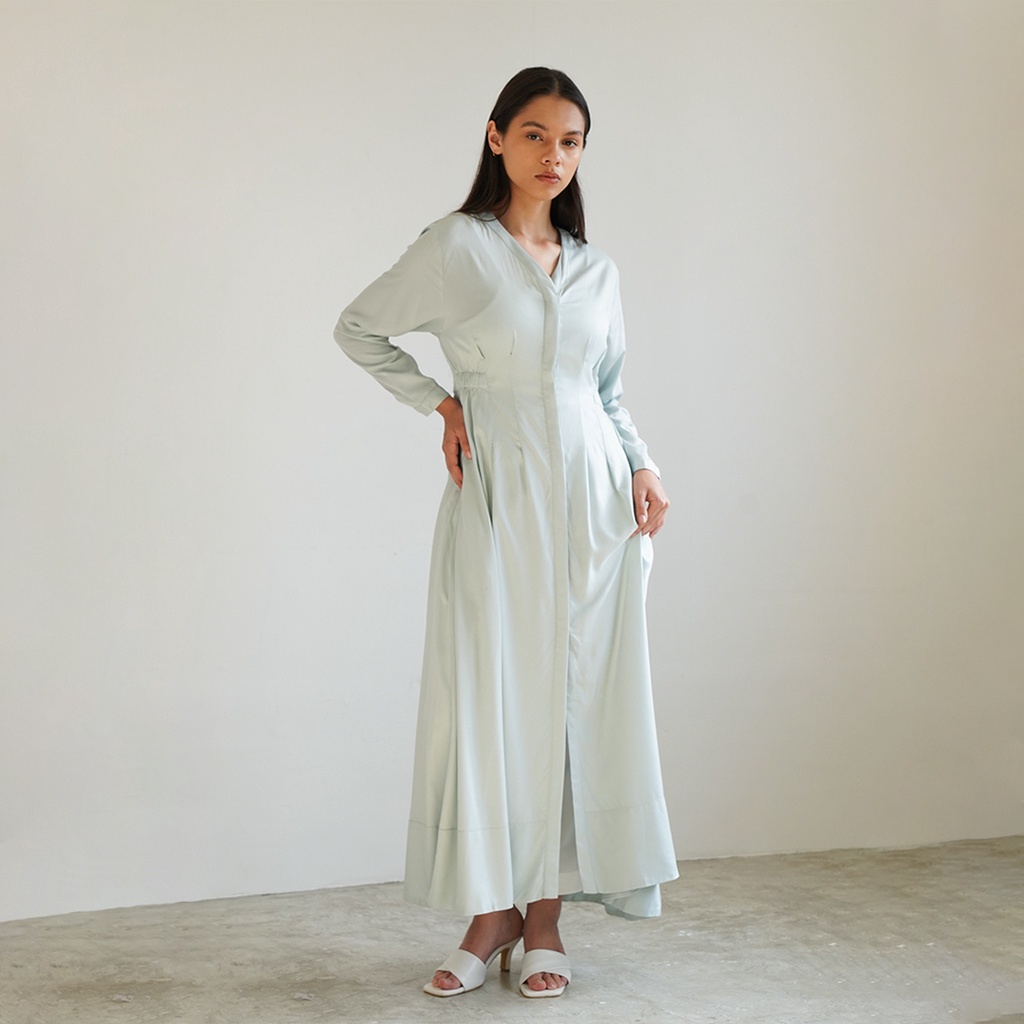 Queensland Dress Gamis Muslim Lengan Panjang LIN000204Q Mint-3