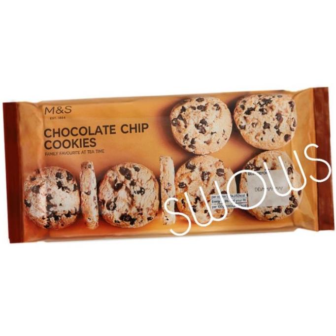

KUE KERING M&S MARK MARKS & AND SPENCER CHOCOLATE CHIP COOKIES BISCUIT BISKUIT EL09I09A82L