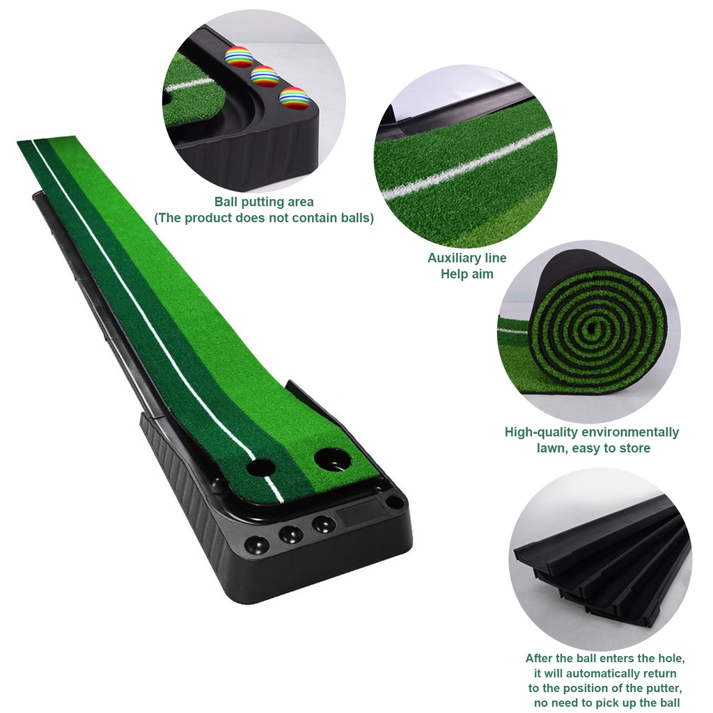 【2.5 Meter】Golf Portabel Karpet/Golf Putting Trainer Mat/Golf Practice Putting Mat