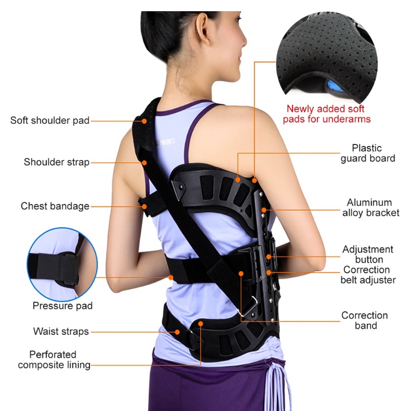 ⚡Ober scoliosis brace tandu orthosis fiksasi tulang belakang pasca operasi penjepit fiksasi skoliosis lumbar Disesuaikan Untuk Pemulihan