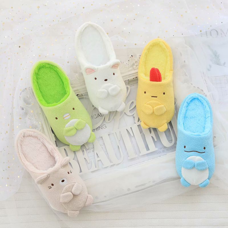 SANDAL RUMAH SUMIKKO GURASHI SHIROKUMA TONKATSU PENGUIN EBI FRY TOKAGE NEKO SEPATU KAMAR LUCU