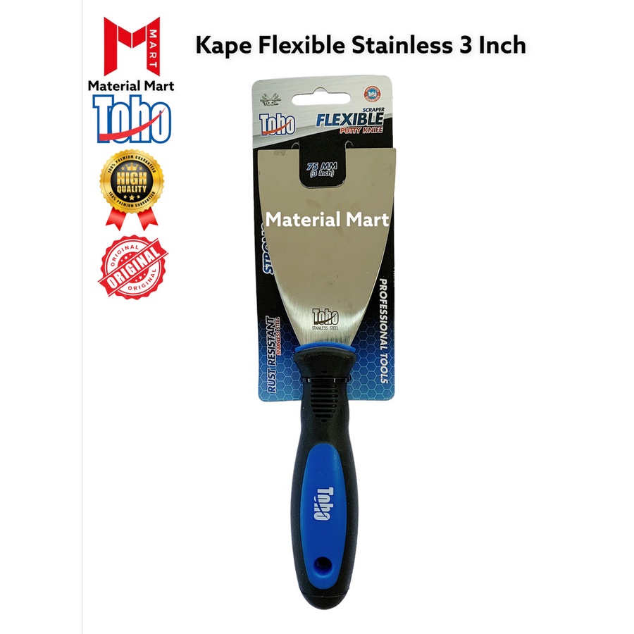 Kape Flexibel TOHO Gagang Karet 3 &quot; Inch | Premium Scrapper Kapi | Material Mart