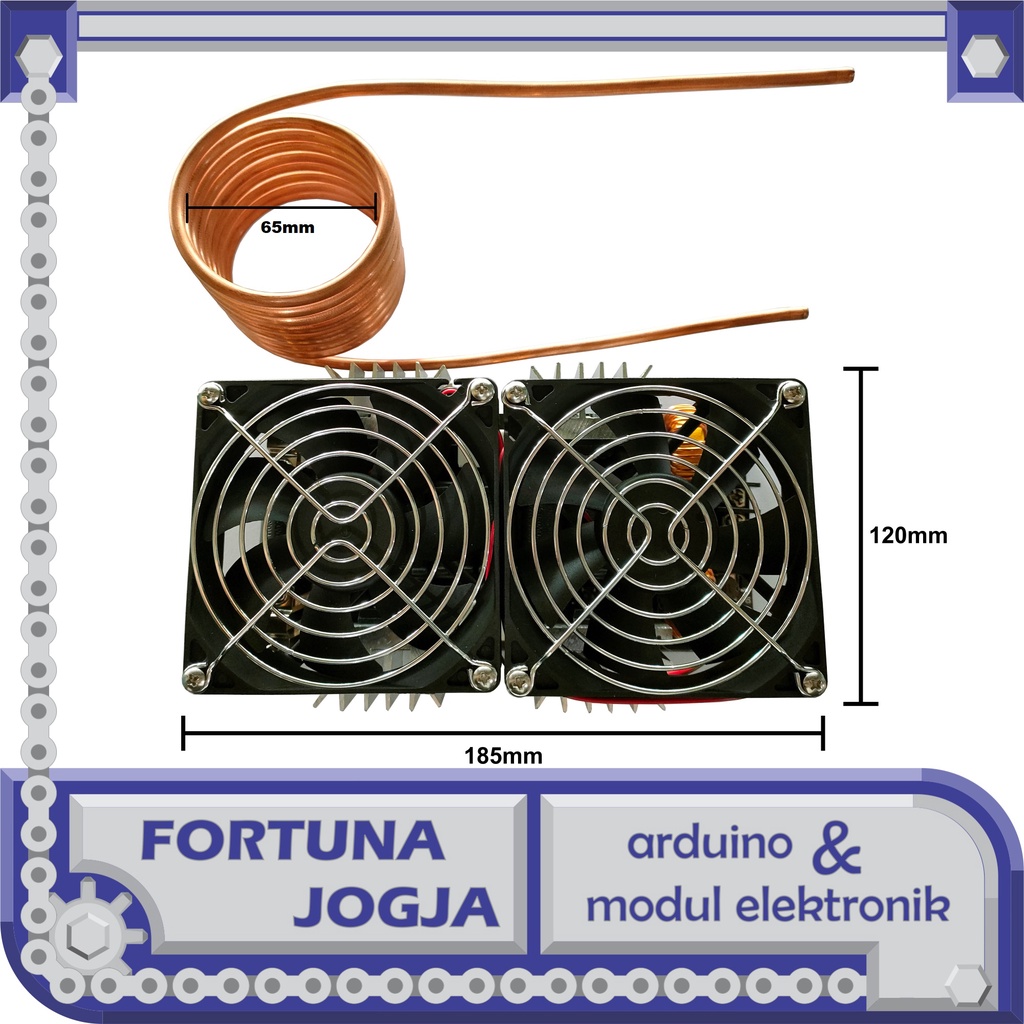 ZVS 2000W 50A Pemanas Induksi DC 12V - 48V Induction Heater