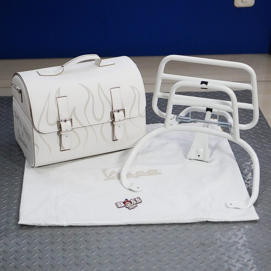 Leather Bag + Back Rack Original Piaggio Vespa Sprint X Justin Bieber