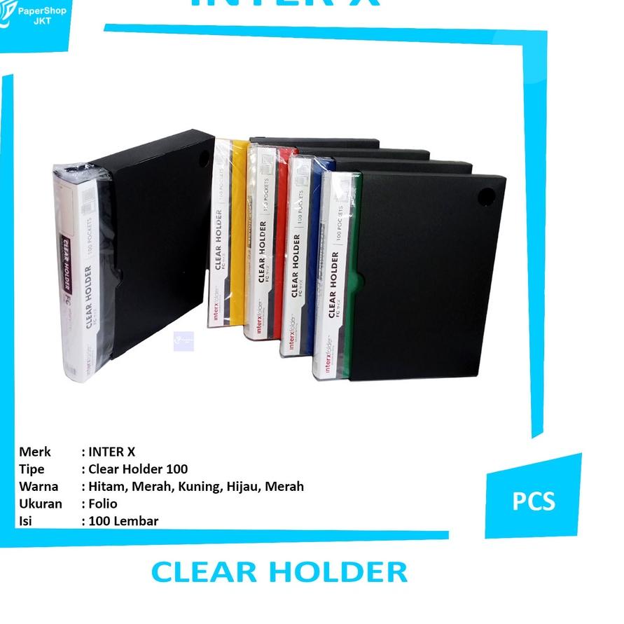 

Limited✅⭐-Inter X Clear Holder Folio Isi 100 Lembar + Cover Box Tebal