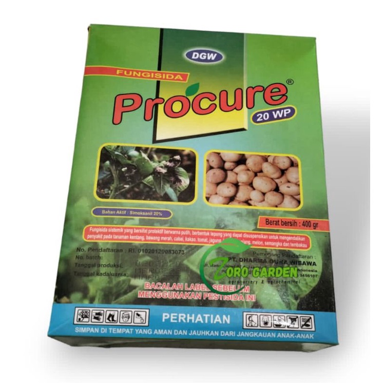 FUNGISIDA SISTEMIK PROCURE 20WP 400GRAM BAHAN AKTIF : SIMOKSANIL 20%
