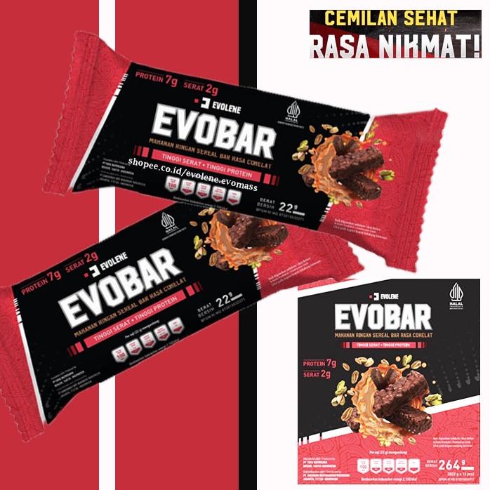 

Evolene Evobar Snack Coklat Tinggi Protein Isi 12 Pcs Cemilan Sehat Cheeksredstore