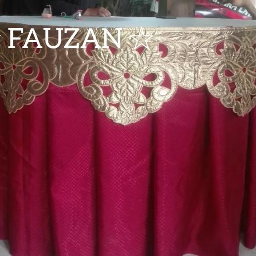 Taplak meja prasmanan 4M // Poni untuk meja prasmanan // Dekorasi meja