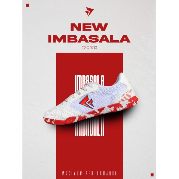 SEPATU FUTSAL SEVSPO IMBASALA WHITE RED CAMO ORIGINAL 100%