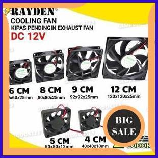 RAYDEN Mini Cooling Fan DC 12V Exhaust Kipas Pendingin 4 5 6 8 9 12 Cm accessories 29M4R23