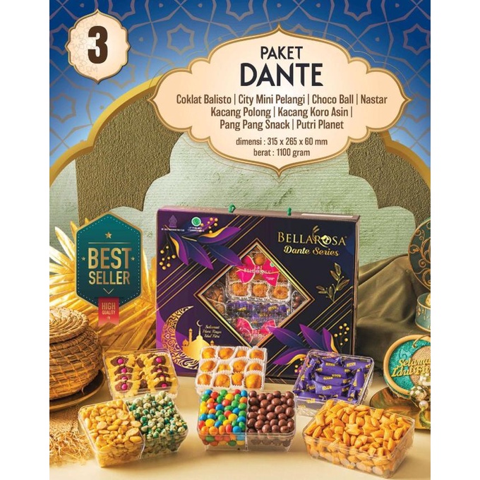 

KEKINIAN!!! BELLAROSA PAKET DANTE SERIES / KUE KERING / HAMPERS PARCEL KUE LEBARAN