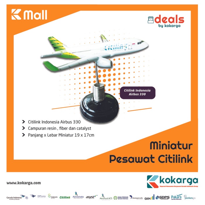 FLASH SALE MINIARTUR PESAWAT CITILINK INDONESIA ATR 72-600 TERMURAH