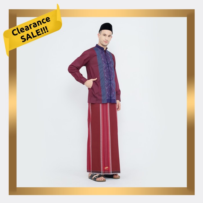 Sarung ATLAS Premium 750 Original Es Lilin Warna Maroon (L7Q5) Souvenir Umrah Sajadah Lebaran Travel