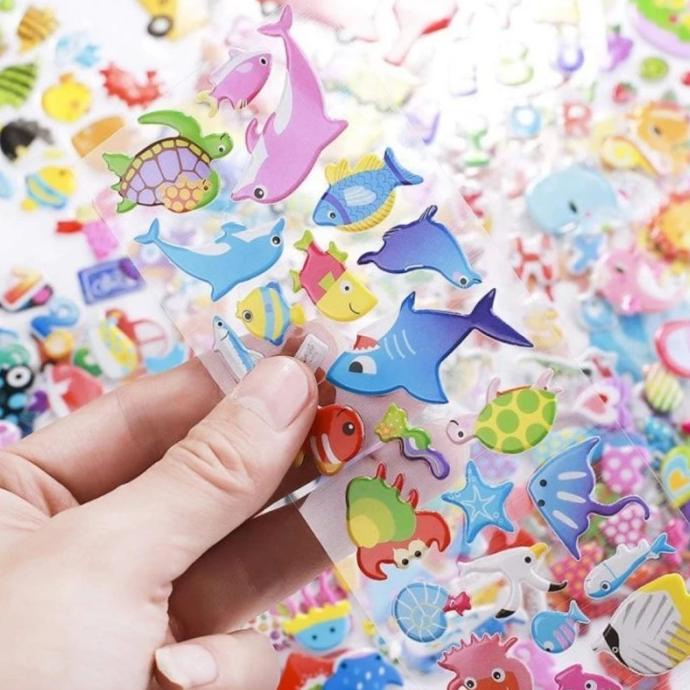 

VIRAL!!! Stiker Timbul 3d Karakter Anak Sticker Embos Motif Lucu Bt21 Anime New