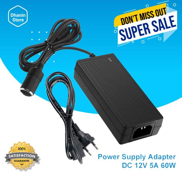 Terlaris Adaptor Power Supply 12V 5A Socket Lighter Colokan Mobil Ke Listrik
