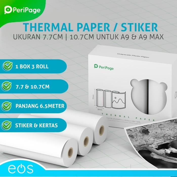 

Peripage thermal paper kertas sticker 5.6| 7.7|10.7 cm A6 A9 max pro