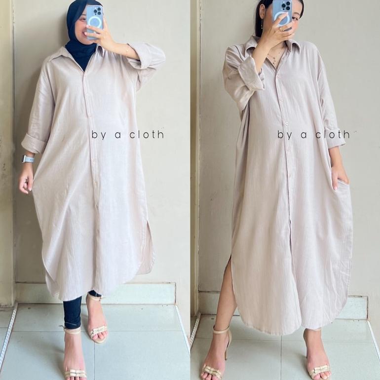 PROMO GILA Oversize Dress - Shirt Dress - Linen Tunik - Oversize Tunik - Midi Dress Linen Oversize D