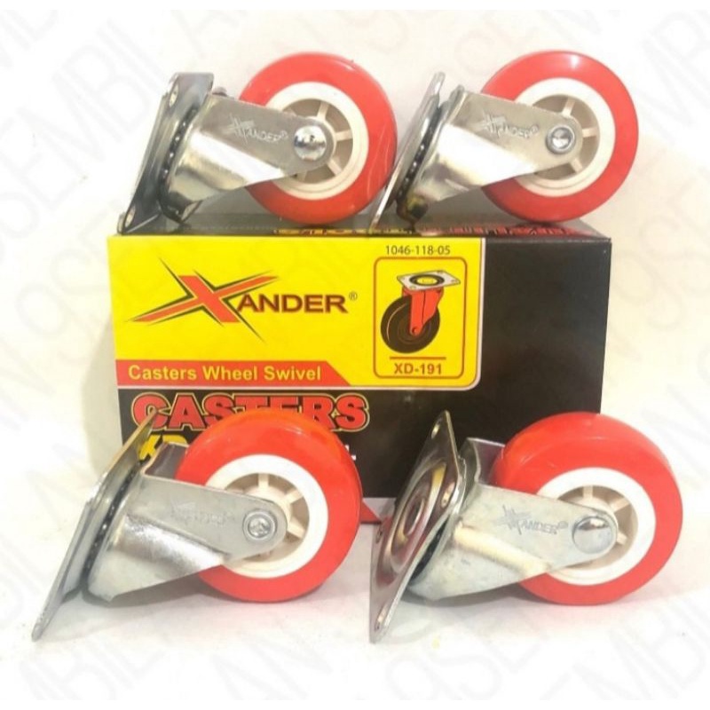 roda pvc roda troli 2 inch 50 mm hidup 4 pcs