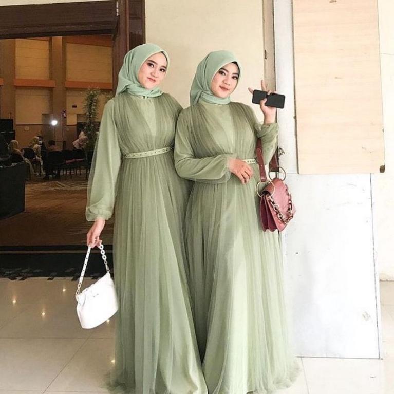 TERLARIS Bridesmaid Dress Kondangan Muslim / Sage Green Mauve Taro Nude Milo Silver Maroon Lavender 