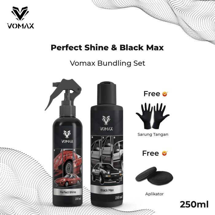 Terlaris Black Max + Perfect Shine - Paket Pengkilap Penghitam Body Motor Mobil