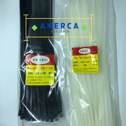 

Terlaris Cord Kabel Tis Ties / Cable Tie Tebal 4.8 X 300Mm(30Cm) Putih / Hitam
