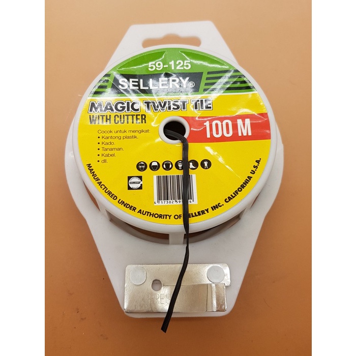 

Terlaris Cord Pengikat Kabel / Twist Tie 100 Meter Warna Hitam Merk Sellery 59-125