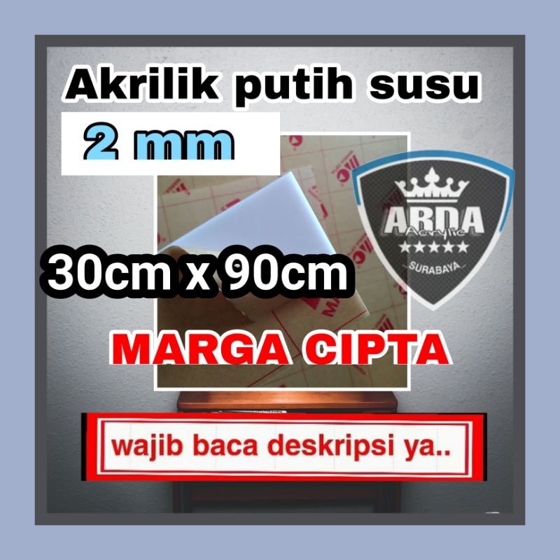 

Akrilik 2mm putih susu ukuran 30 x 90 Akrilik lembaran acrylic white