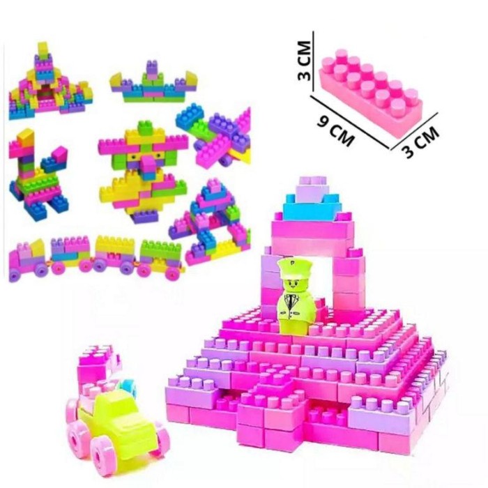 Must Have Ready Mainan Lego Block Besar Isi 136 Pcs - Balok Susun Bangunan Brick Termurah