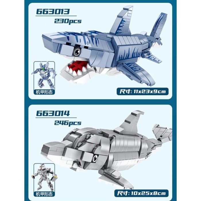 Diskon Spesial 2In1 Mainan Balok Bangunan Lego Model Ikan Paus / Lumba-Lumba / Kuda Termurah
