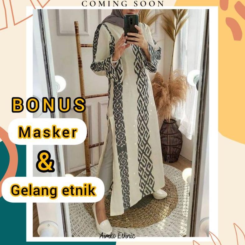 TERLARIS gamis etnik gamis tenun baju kondangan dress tenun dress etnik tenun asli model terbaru REA