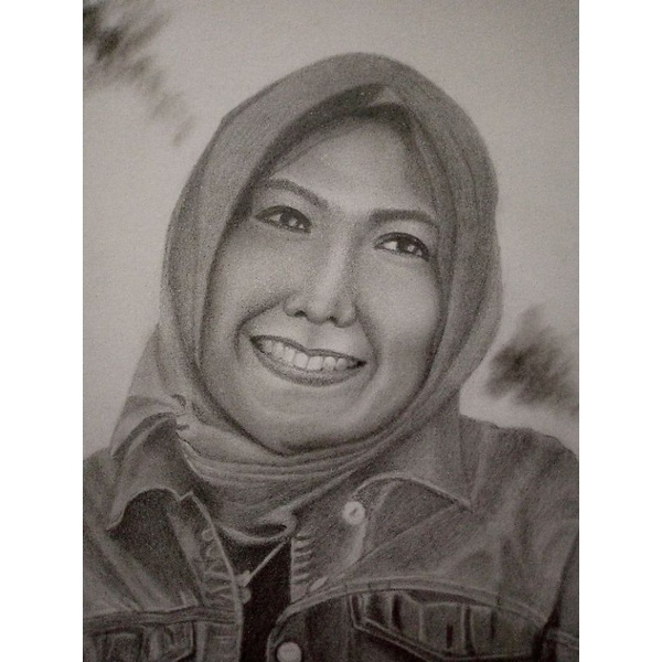 lukisan niky astria/lukisan pensil/lukisan wajah/lukisan sketch wajah/,media kertas A4,)