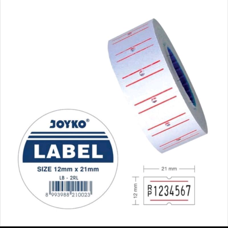 

Joyko LB-2RL Lebel Harga Price Kadaluarsa Size 12mmX21mm Harga Per Pcs