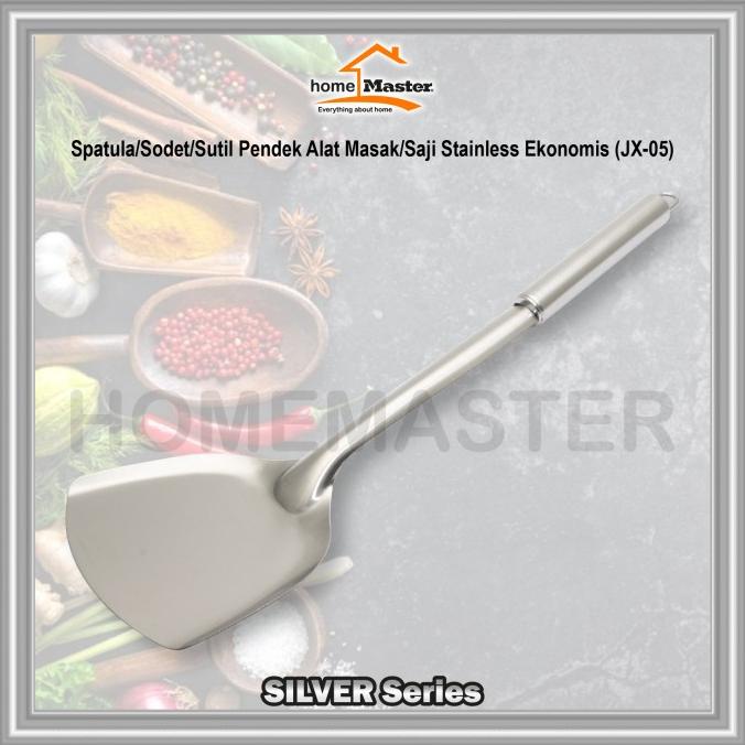 spatula/sodet/sutil pendek alat masak/saji stainless ekonomis jx05 terbaik