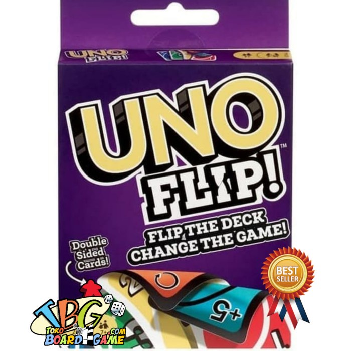 Paket Uno Flip + Pelindung Kartu ( Original ) Toko Board Game