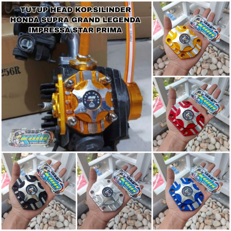 Tutup silinder head honda bebek supra grand legenda prima star impressa Tutup cover kop head silinder cilinder honda grand supra prima impressa star legenda bahan almunium warna lengkap