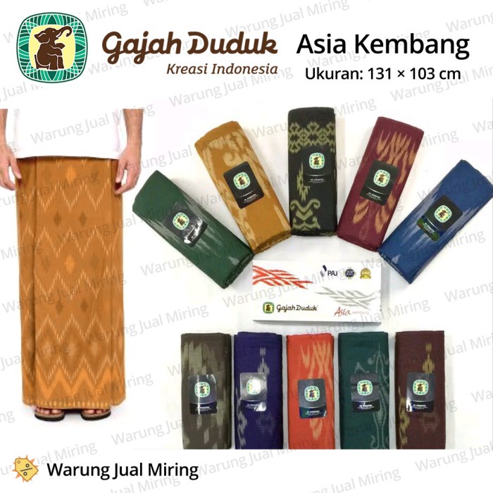 Sarung Gajah Duduk Asia Kembang - Asia Duplex (V0M3) Premium Medium Original Sajadah Turki Sajadah L