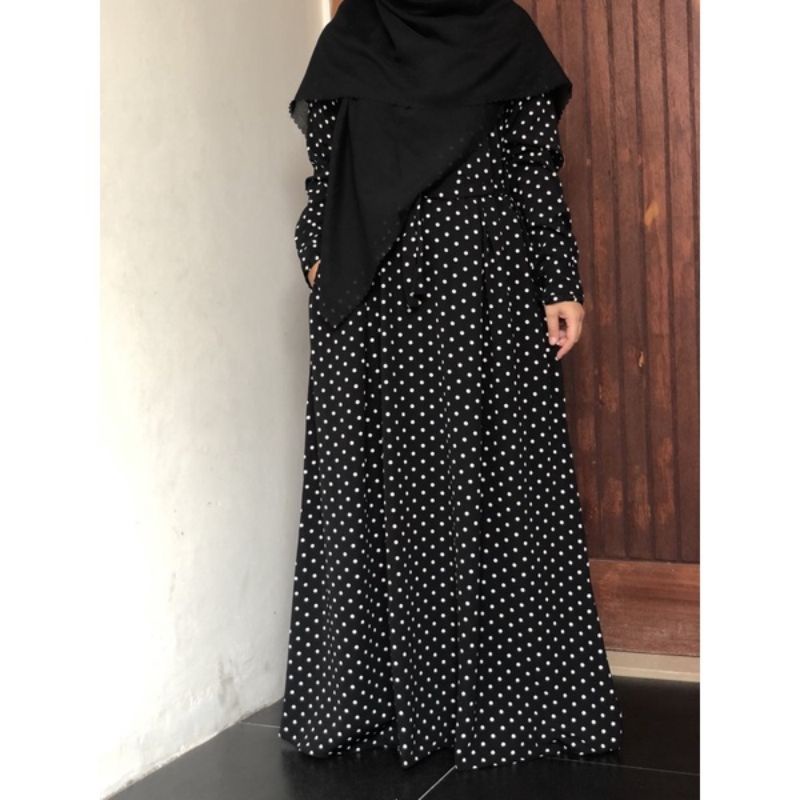 Ready Stock ✅ Dress Lebaran Gamis Polkadot Termurah Bisa Gamis Kekinian Gamis Terkini / Gamis Syega 