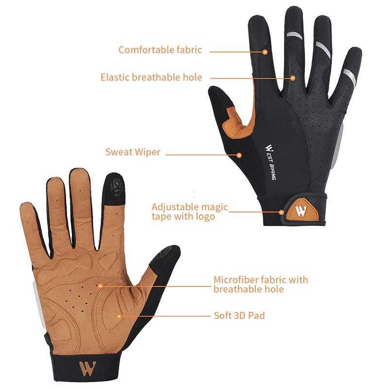 WEST BIKING Sarung Tangan Olahraga Sepeda Cycling Gloves Touch Screen 03-4-16