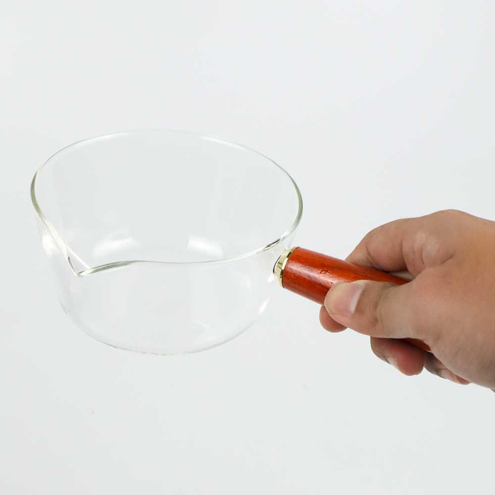 One Two Cups Panci Masak Kaca Glass Cooking Pot Wooden Handle - KC007