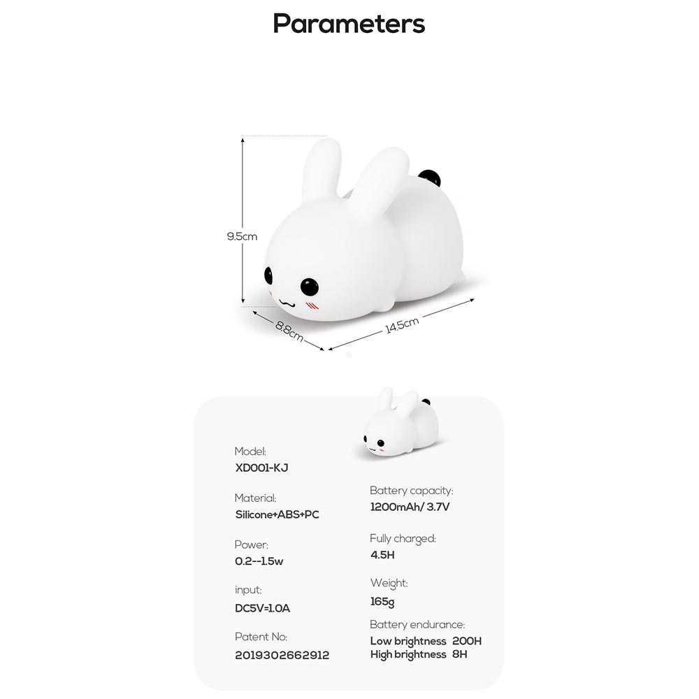 Moonshadow Lampu Tidur LED Model Rabbit 2 Color Dimmable 1200mAh 1.5W XD001-KJ Lampu Aesthetic Lampu Aesthetic Emergency Lamp Emergency Lamp Lampu Tidur Kamar Lampu Tidur Kamar Lampu Tidur Baterai Lampu Tidur Baterai Gorden Kamar Tidur Gorden Kamar Tidur