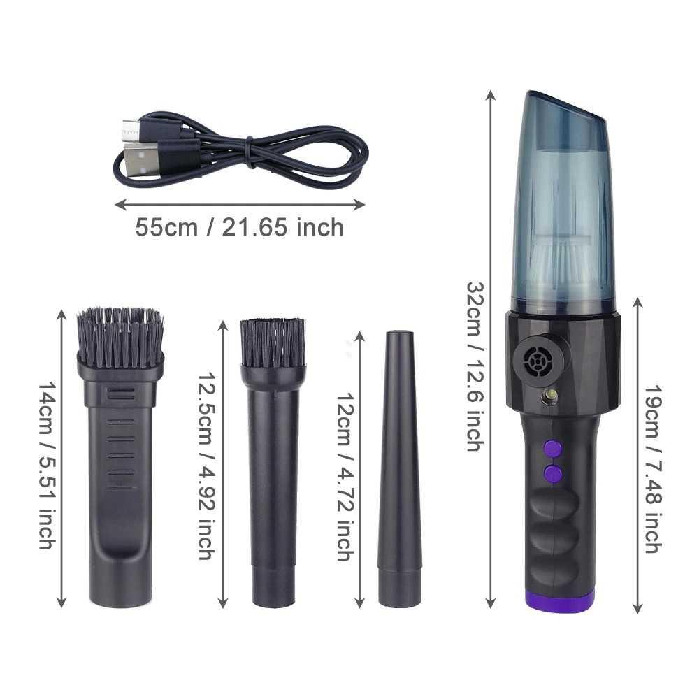 LETUUP Car Vacuum Cleaner2in1 Air Duster Blower USB 6000mAh - WD-1918 Vacum Cleaner Mobil Vacuum Cleaner Portable Penyedot Debu Kasur Vacum Cleaner Portable Penyedot Debu Mobil Penghisap Debu Vacum Cleaner Tanpa Kabel Vacuum Cleaner Mobil